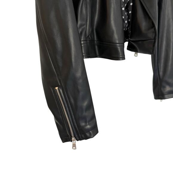Anthropologie Avec Les Filles Faux Leather Jacket Black Size XS - Picture 11 of 13